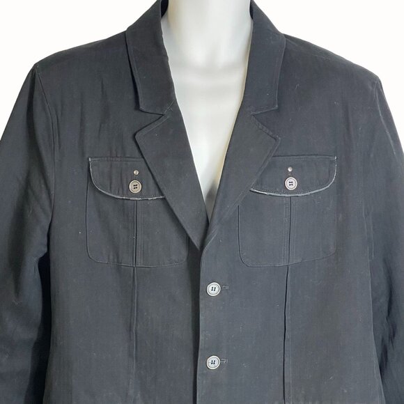 GRIND By Coffeeshop Mens Jacket Sports Coat Size‎ XXL Black Pinstripe Trandy - Picture 3 of 16